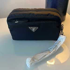 Brand New Prada Nylon and Saffiano Leather Toiletry/Travel Bag, Unisex